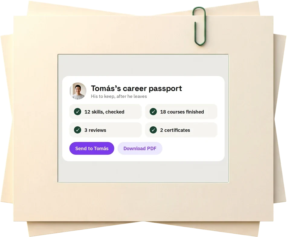 Tomás Reyes's career passport in hr goat: skills, courses, reviews and certificates, with Send to Tomás