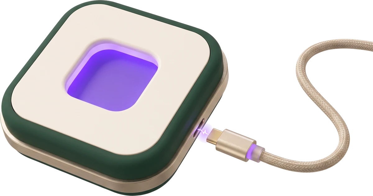 An empty tile with a lit slot, and a cord about to plug into it: room for the tool you use